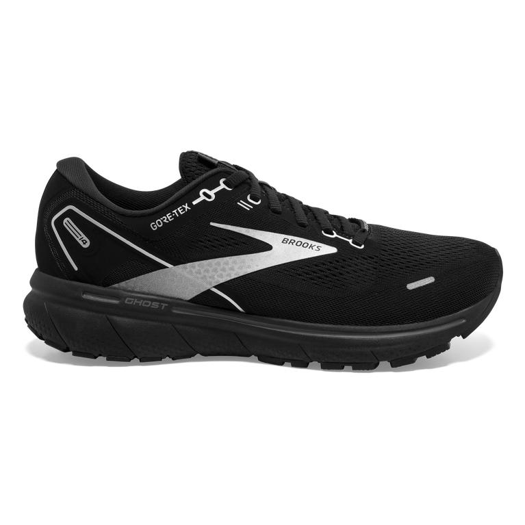 Brooks Ghost 14 GTX Cushion Men's Road Running Shoes - Black/White/Charcoal/Ebony (35489-PJMO)